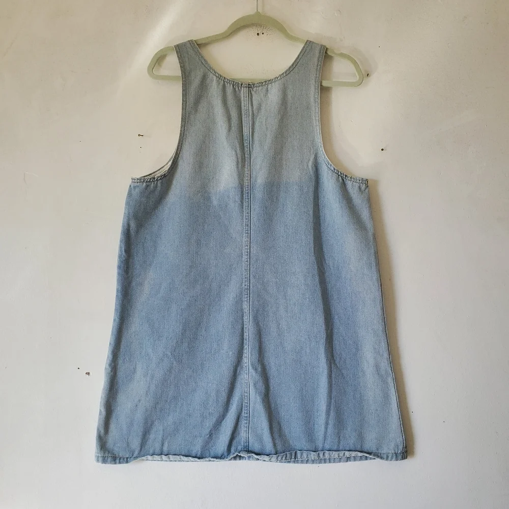 Womens Light Blue Denim Bib Overall Casual Dress Pockets‎ Size Medium